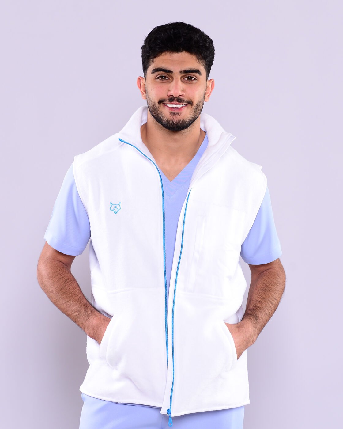 GILET POLAIRE- WHITE BLUE - Homme
