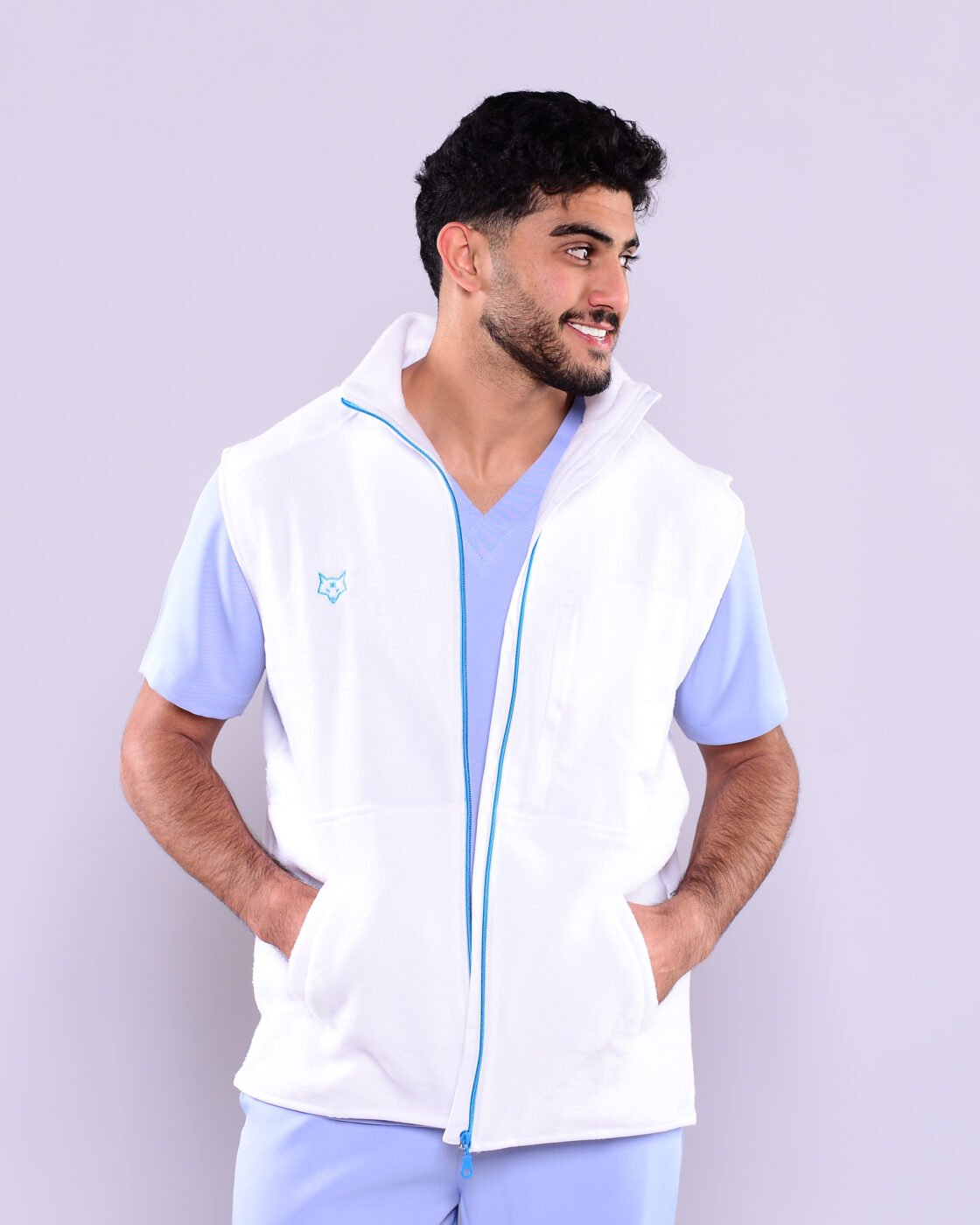 GILET POLAIRE- WHITE BLUE - Homme – Image 2