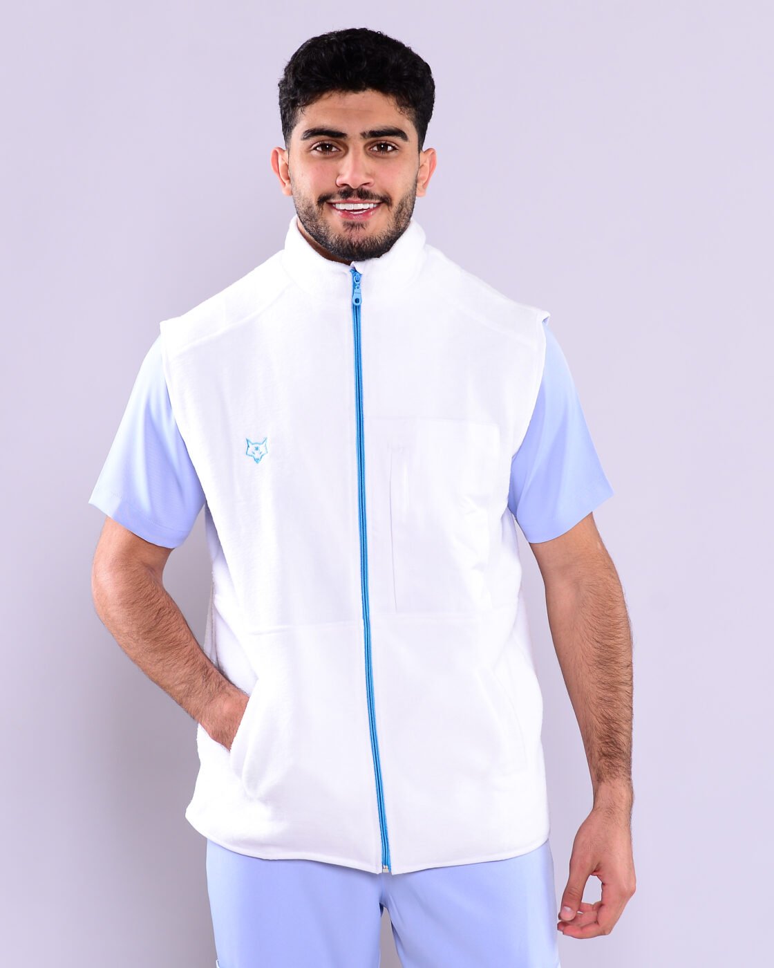 GILET POLAIRE- WHITE BLUE - Homme – Image 4